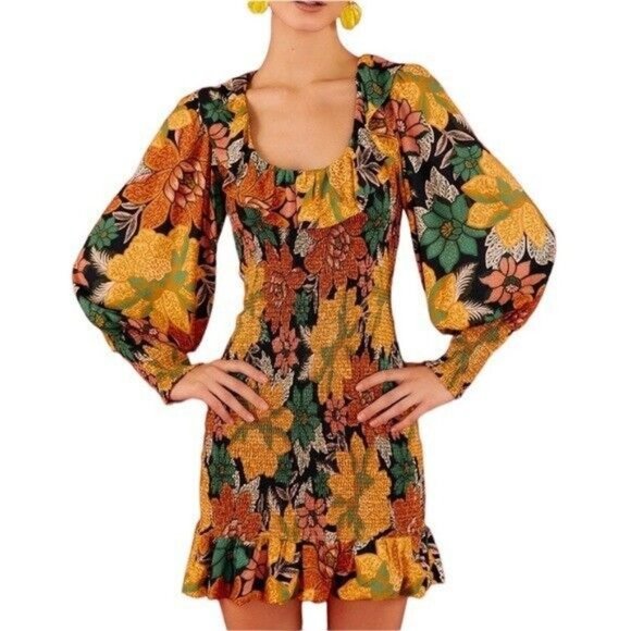 FARM Rio Dresses & Skirts - Farm Rio Black  Garden Lenzing Ecovero Viscose Mini Size Small Dress NWT